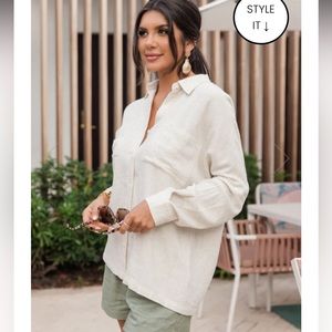 NWT Linen button down shirt